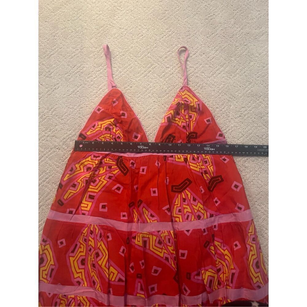 NWT FARM RIO RED TIKI BANANAS MAXI TIERED DRESS - Picture 4 of 11